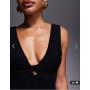 ASOS DESIGN sleeveless plunge wrap ruched bum maxi dress in black