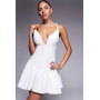 ASOS DESIGN structured wire plunge neckline mini dress in white