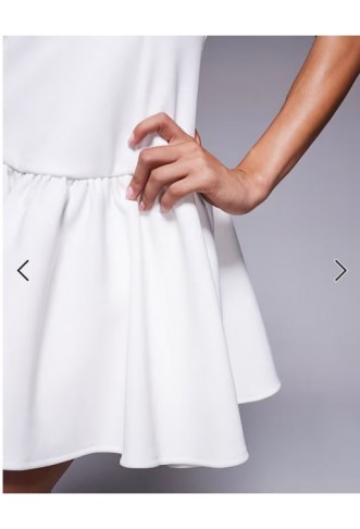 ASOS DESIGN structured wire plunge neckline mini dress in white