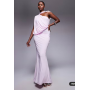 ASOS DESIGN one shoulder drape maxi dress with cape detail in lilac
