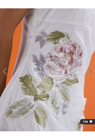 ASOS DESIGN embroidered cami mini dress with ruffle floral detail in white