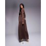 Women’s In The Style X Hannah Brown satin twist detail maxi dress in chocolate
