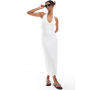 Pull&Bear Women’s Pull&Bear strappy jersey broderie midi dress in white