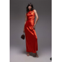 Topshop bias ruched arm hole maxi occasion dress in orange