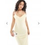 ASOS DESIGN satin tie back maxi dress in buttermilk