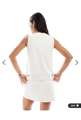 ASOS DESIGN tailored drop waist belted shift dress