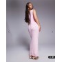 ASOS DESIGN one shoulder lace maxi dress with knotted skirt detailing in pink