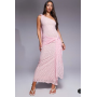 ASOS DESIGN one shoulder lace maxi dress with knotted skirt detailing in pink