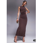 ASOS DESIGN twist hardware detail midi dress in chocolate