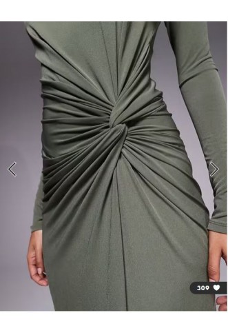 Daska exclusive high neck maxi dress in olive