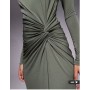 Daska exclusive high neck maxi dress in olive