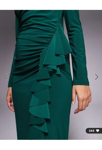 Daska exclusive high neck maxi dress in emerald green