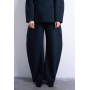 Topshop barrel leg tailored trousers in navy