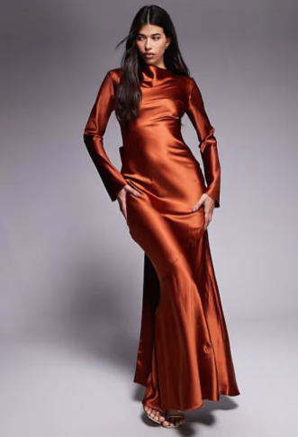 Daska satin maxi dress with...