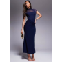 ASOS DESIGN maxi dress with cowl skirt detail and layered bodice in navy