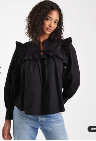 ASOS DESIGN tie front lace...