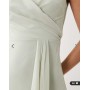 TFNC Bridesmaid chiffon wrap top draped maxi dress in sage green