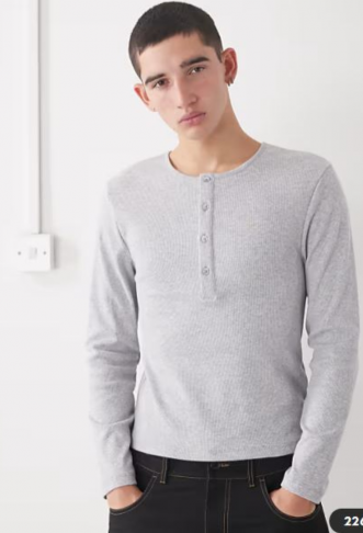 COLLUSION long sleeve rib...