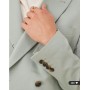ASOS DESIGN linen blend double breasted regular suit jacket in green