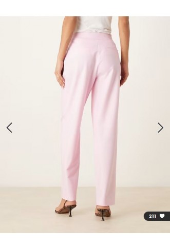 ASOS DESIGN tailored straight leg trousers co-ord in pink