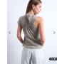 Topshop ruched back one sleeve top in taupe