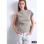 Topshop ruched back one sleeve top in taupe