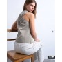 Topshop ruched back one sleeve top in taupe