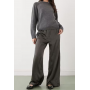 Weekday satin trousers in dark grey