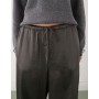 Weekday satin trousers in dark grey