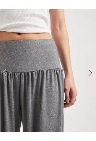 ASOS DESIGN wide waistband slouchy trouser co-ord with button detail in grey marl
