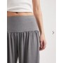 ASOS DESIGN wide waistband slouchy trouser co-ord with button detail in grey marl