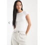 New Look lettuce edge babylock tee in white