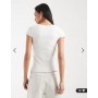 New Look lettuce edge babylock tee in white