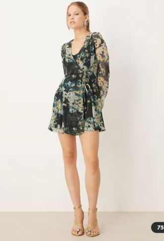 ASOS DESIGN wrap mini dress...