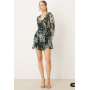 ASOS DESIGN wrap mini dress with ties in blurred blue floral