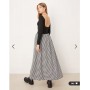 ASOS DESIGN hybrid scoop neck maxi dress in mono gingham skirt