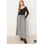 ASOS DESIGN hybrid scoop neck maxi dress in mono gingham skirt