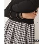 ASOS DESIGN hybrid scoop neck maxi dress in mono gingham skirt