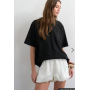 Topshop satin bubble shorts in ivory