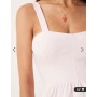 ASOS DESIGN cotton milkmaid corset top with frill hem in pastel pink