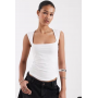 JJXX square neck top in white
