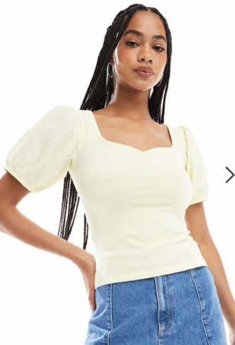 ASOS DESIGN poplin mix puff...