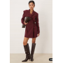 ASOS DESIGN cinched blazer mini dress in deep burgundy