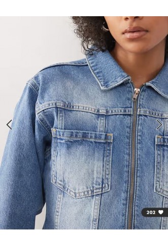COLLUSION fitted denim jacket in washed blue