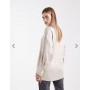 ASOS DESIGN crushed satin contrast stitch longline shirt in ecru