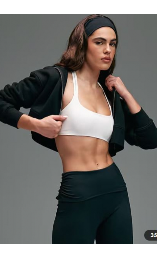 4505 soft touch light support strappy sports bra in white