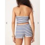 ASOS DESIGN stripe micro short co ord pant in navy