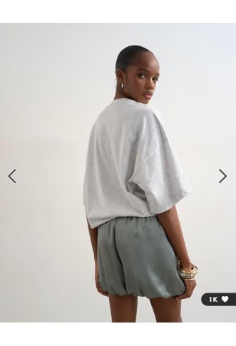 Topshop satin bubble shorts in sage