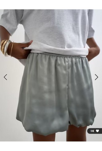 Topshop satin bubble shorts in sage