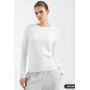 ASOS DESIGN cotton long sleeve round neck top in white